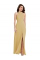 Purcahse  Criss Cross Open Back Sleeveless Halter Neck A-Line Soft Chiffon Semi Formal Evening Dress UK