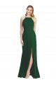 Purcahse  Dark Green Sleeveless Spaghetti Straps A-Line Soft Chiffon Semi Formal Evening Dress UK