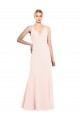 Purcahse  V-Back Pink Sleeveless V-Neck A-Line Stretch Crepe Formal Evening Dress UK