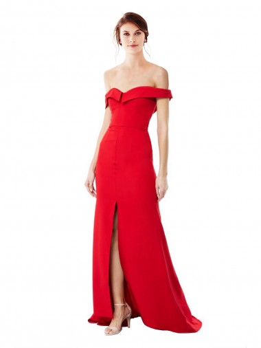 Purcahse  Sleeveless Off the Shoulder A-Line Stretch Crepe Evening Dress UK