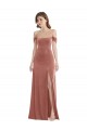 Purcahse  Cinnamon Rose Sleeveless Off the Shoulder A-Line Stretch Velvet Semi Formal Evening Dress UK