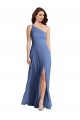 Purcahse  Windsor Blue Sleeveless One Shoulder A-Line Soft Chiffon Formal Evening Dress UK