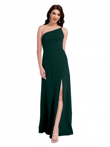 Purcahse  Open Back Sleeveless One Shoulder A-Line Stretch Crepe Formal Evening Dress UK