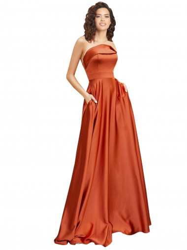 Purcahse  Low Back Sleeveless Round Neck A-Line Silky Satin Formal Evening Dress UK