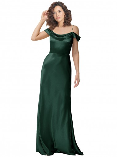 Purcahse  V-Back Sleeveless Off the Shoulder A-Line Stretch Satin Formal Evening Dress UK