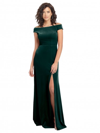 Purcahse  Cap Sleeves Square Neck A-Line Stretch Velvet Formal Evening Dress UK