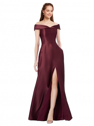 Purcahse  Cap Sleeves Off the Shoulder A-Line Satin Black Tie Evening Dress UK