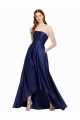 Purcahse  Low Back Sleeveless Strapless A-Line Satin High Low Evening Dress UK