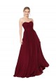 Purcahse  Burgundy Sleeveless Sweetheart A-Line Soft Chiffon Evening Dresses UK