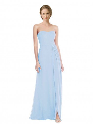 Purcahse  Light Sky Blue Sleeveless Sweetheart A-Line Soft Chiffon Evening Dresses UK