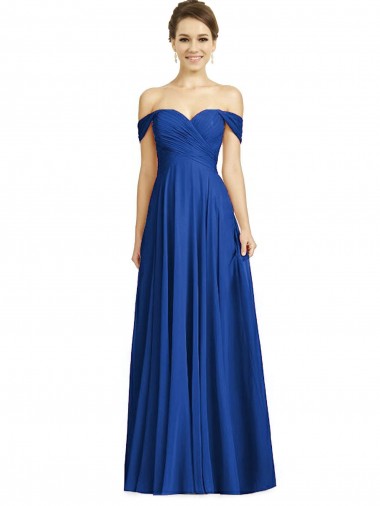 Purcahse  Cap Sleeves Off the Shoulder A-Line Soft Chiffon Semi Formal Evening Dress UK