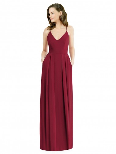 Purcahse  Open Back Sleeveless Spaghetti Straps A-Line Soft Chiffon Semi Formal Evening Dress UK