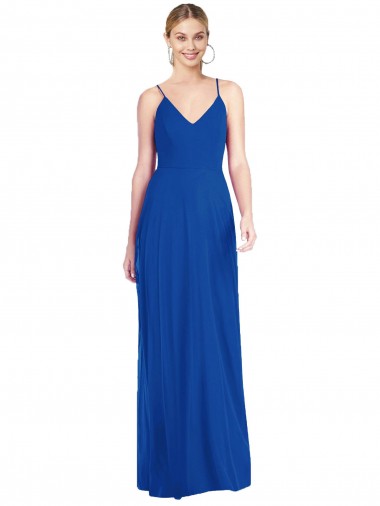 Purcahse  Criss Cross Back Sleeveless Spaghetti Straps A-Line Soft Chiffon Evening Dress UK