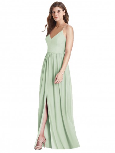 Purcahse  Criss Cross Back Sleeveless Spaghetti Straps A-Line Soft Chiffon Semi Formal Evening Dress UK