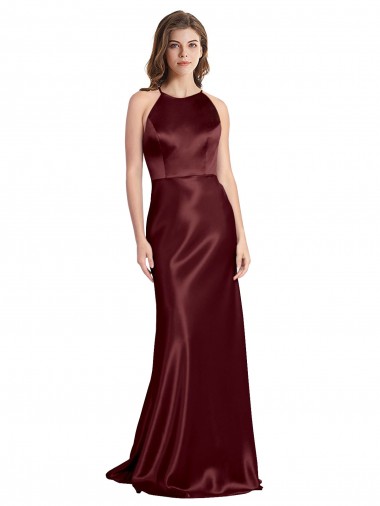 Purcahse  Sleeveless Spaghetti Straps A-Line Stretch Satin Formal Evening Dress UK