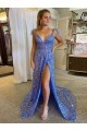 Purcahse  Sleeveless V-Neck A-Line Velvet Sequin Evening Dress UK