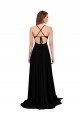 Purcahse  Open Back Sleeveless V-Neck A-Line Spandex Black Tie Evening Dress UK