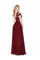 Purcahse  Burgundy Sleeveless Sweetheart A-Line Soft Chiffon Formal Evening Dress UK