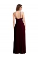 Purcahse  Low Back Burgundy Gold Sleeveless Spaghetti Straps A-Line Soft Chiffon Semi Formal Evening Dress UK