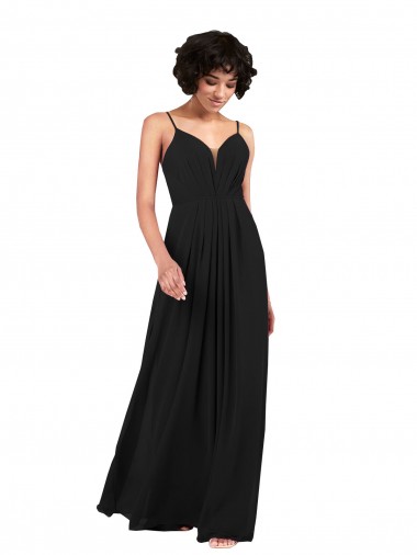 Purcahse  Criss Cross Open Back Sleeveless V-Neck Column Soft Chiffon Formal Evening Dress UK