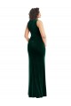 Purcahse  Sleeveless Square Neck Trumpet Stretch Velvet Semi Formal Evening Dress UK