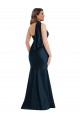 Purcahse  Dark Navy Sleeveless One Shoulder Mermaid Silky Satin Plus Size Formal Evening Dress UK