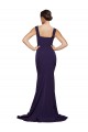 Purcahse  Dark Navy Sleeveless Square Neck Sheath Stretch Crepe Semi Formal Evening Dress UK
