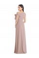 Purcahse  Dusty Pink Sleeveless Off the Shoulder A-Line Stretch Crepe Formal Evening Dress UK
