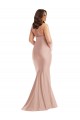 Purcahse  Open Back Sleeveless Halter Neck Mermaid Silky Satin Plus Size Formal Evening Dress UK