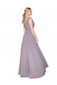 Purcahse  V-Back Dusty Rose Sleeveless V-Neck A-Line Soft Chiffon Formal Evening Dress UK