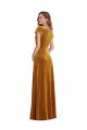 Purcahse  Cap Sleeves V-Neck Sheath Stretch Velvet Formal Evening Dress UK