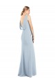 Purcahse  Low Back Sleeveless Bateau Neck Trumpet Stretch Crepe Semi Formal Evening Dress UK