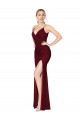 Purcahse  V-Back Burgundy Sleeveless V-Neck Mermaid Soft Chiffon Formal Evening Dress UK