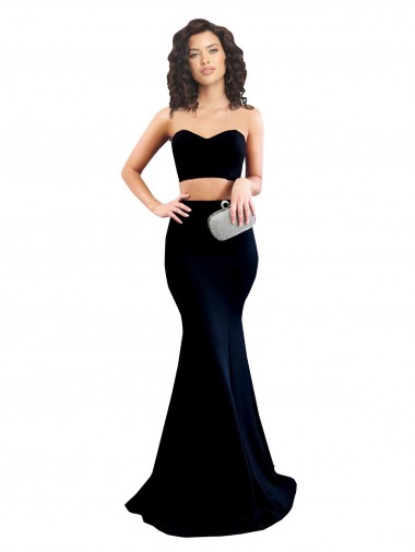 Purcahse  Low Back Sleeveless High Neck Mermaid Stretch Crepe Formal Evening Dress UK