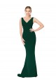 Purcahse  Midnight Green Sleeveless V-Neck Mermaid Stretch Crepe Formal Evening Dress UK