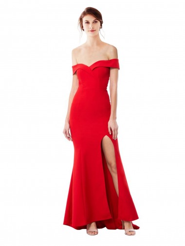 Purcahse  Sleeveless Off the Shoulder Mermaid Stretch Crepe Formal Evening Dress UK