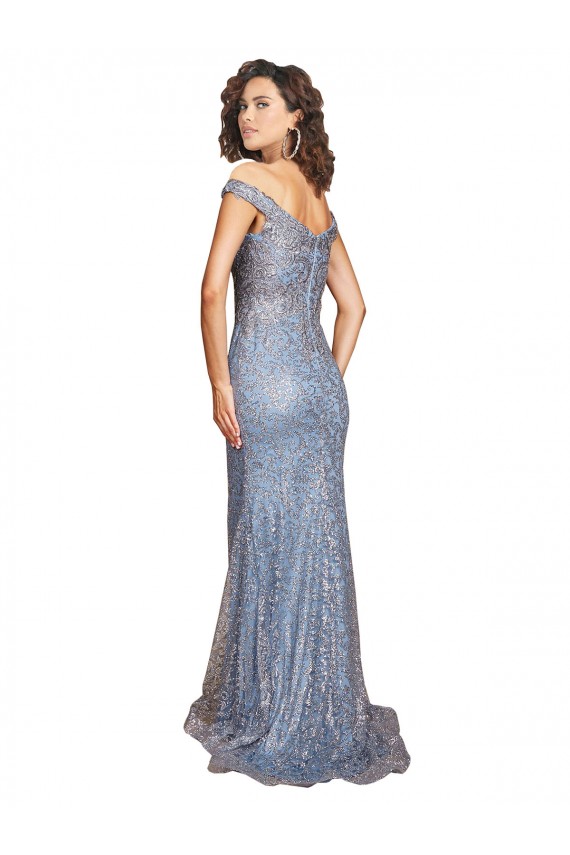 Purcahse  Sleeveless Off the Shoulder Mermaid Sequin Formal Evening Dress UK