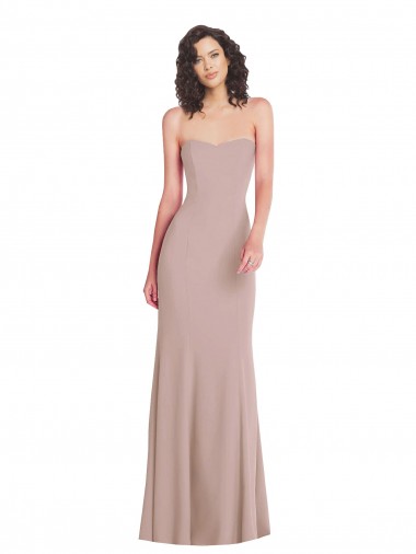 Purcahse  Dusty Pink Sleeveless Sweetheart Mermaid Stretch Crepe Evening Dress UK