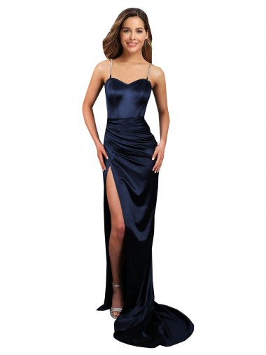 Purcahse  Sleeveless Sweetheart Mermaid Stretch Satin Formal Evening Dress UK