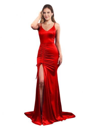 Purcahse  Low Back Sleeveless Sweetheart Mermaid Stretch Satin Evening Dress UK