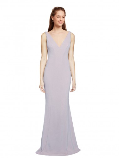 Purcahse  Keyhole Back Sleeveless V-Neck Mermaid Stretch Crepe Formal Evening Dress UK