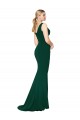 Purcahse  Midnight Green Sleeveless V-Neck Mermaid Stretch Crepe Formal Evening Dress UK