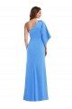 Purcahse  Bell Sleeves One Shoulder Trumpet Stretch Crepe Semi Formal Evening Dress UK