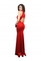 Purcahse  Keyhole Back Sleeveless Halter Neck Mermaid Stretch Satin Formal Evening Dress UK