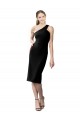 Purcahse  Black Sleeveless One Shoulder Sheath Stretch Crepe Evening Dresses UK