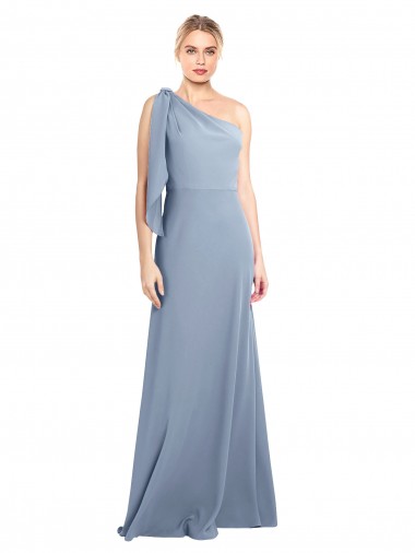 Purcahse  Flutter Sleeves One Shoulder Sheath Stretch Crepe Evening Dress UK