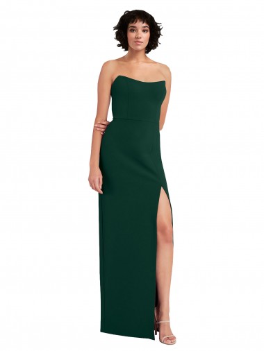 Purcahse  Low Back Midnight Green Sleeveless Scoop Neck Sheath Stretch Crepe Formal Evening Dress UK