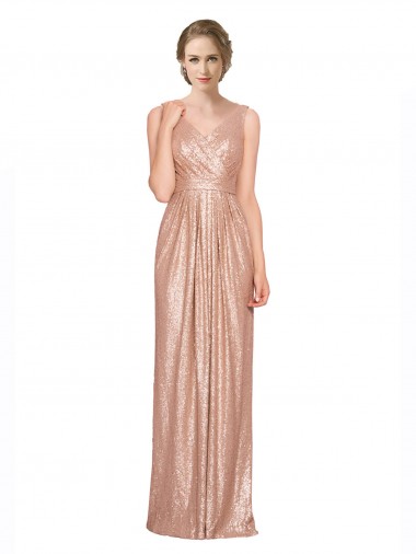 Purcahse  Sleeveless V-Neck Sheath Sequin Evening Dress UK