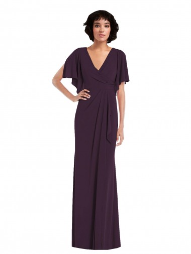 Purcahse  Split Sleeves V-Neck Sheath Spandex Formal Evening Dress UK