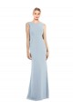 Purcahse  Low Back Sleeveless Bateau Neck Trumpet Stretch Crepe Semi Formal Evening Dress UK